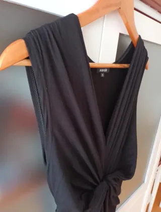 Vestido largo negro viscosa