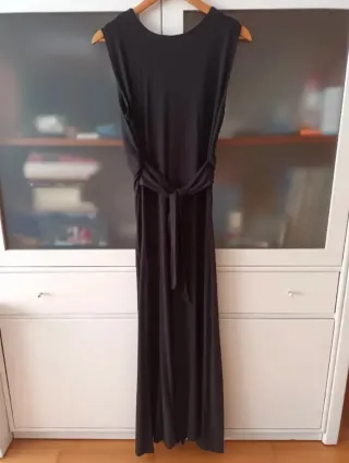 Vestido largo negro viscosa