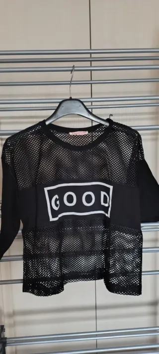 Maglia rete Emporio 88 con scritta GOOD
