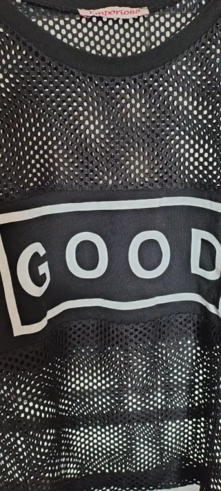 Maglia rete Emporio 88 con scritta GOOD