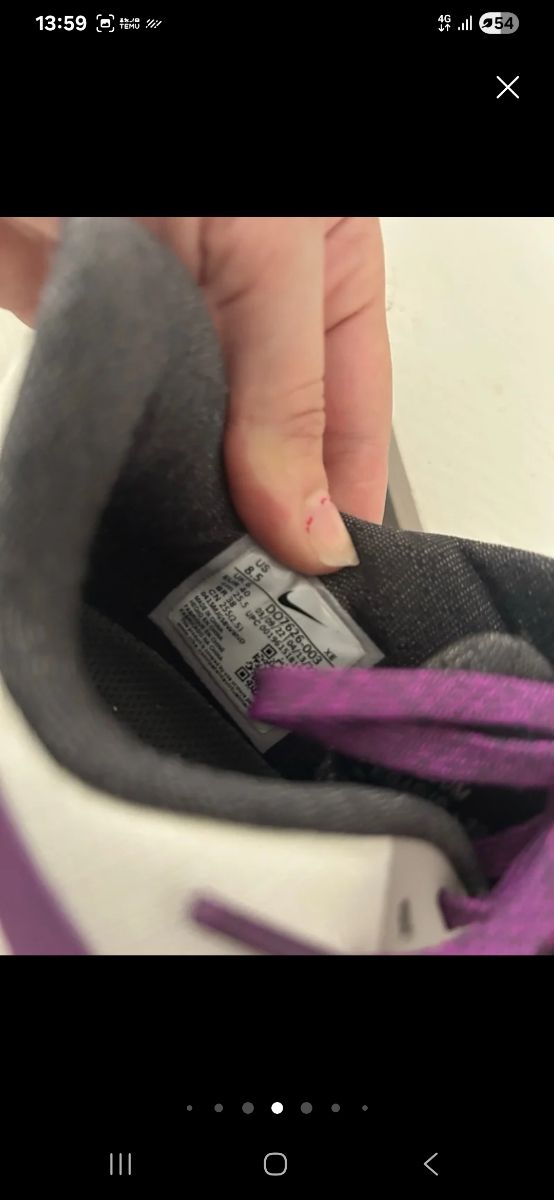 Nike Pegasus Morado Blanco Talla40 equivale a 39