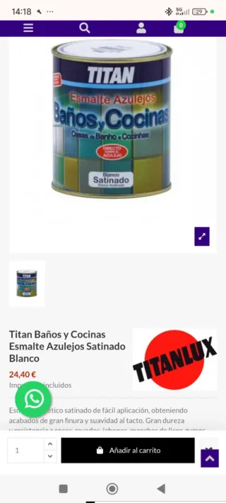 Lote 2 botes esmalte azulejos Baños y cocinas.