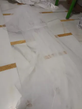 Vestido de Novia Blanco Encaje y Satén de los 90