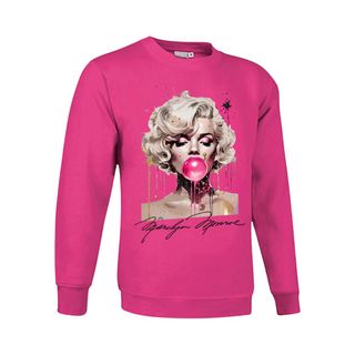 Sudadera MARILYN MONROE con pompa chicle rosa