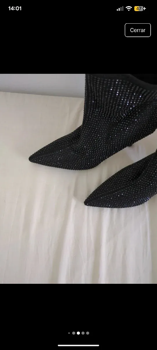 Botines fiesta pedrería negros