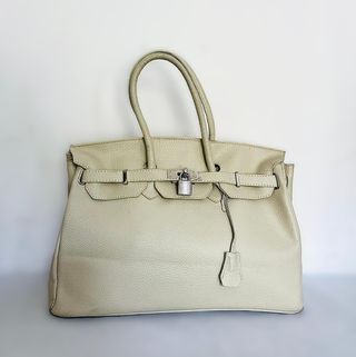 Borsa Vera Pelle Vintage Beige
