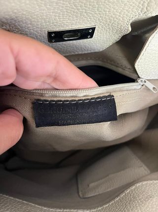 Borsa Vera Pelle Vintage Beige