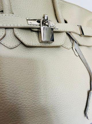 Borsa Vera Pelle Vintage Beige