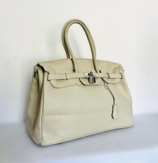 Borsa Vera Pelle Vintage Beige