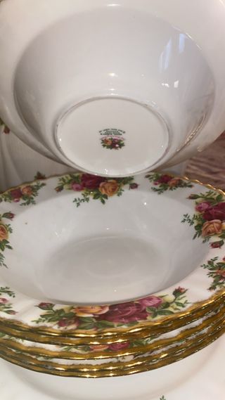 Royal Albert 6  Piatti fondi da 20 cm Floreali Oro