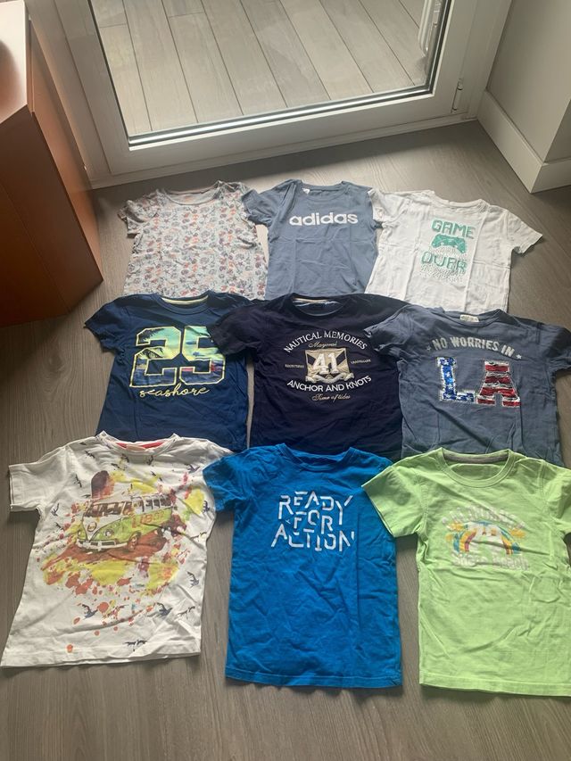 Lote 9 Camisetas Manga Corta Niño