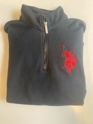 Polo Ralph Lauren Suéter Negro Logo Rojo