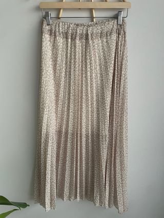 Falda larga animal print beige y marrón