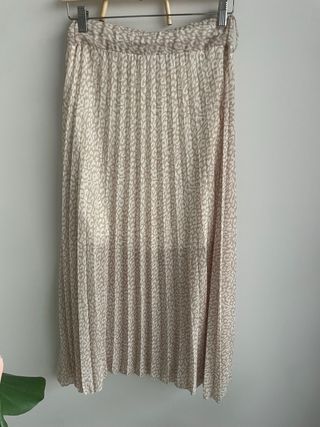 Falda larga animal print beige y marrón