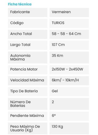 Silla de ruedas eléctrica compacta TURIOS