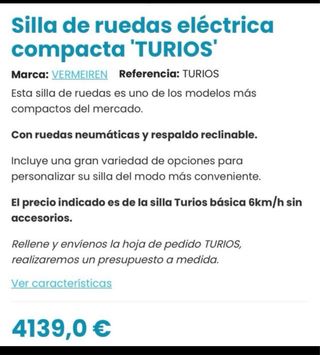 Silla de ruedas eléctrica compacta TURIOS