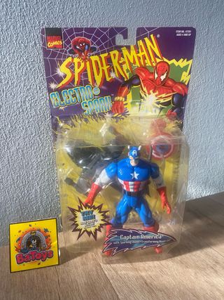 Spider-Man Electro Spark Captain America Toy Biz