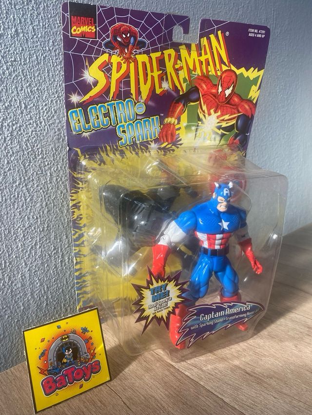 Spider-Man Electro Spark Captain America Toy Biz