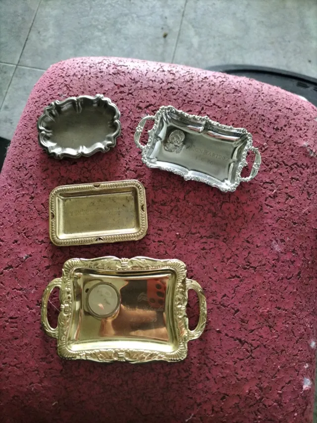 Lote 4 bandejas miniaturas decorativas