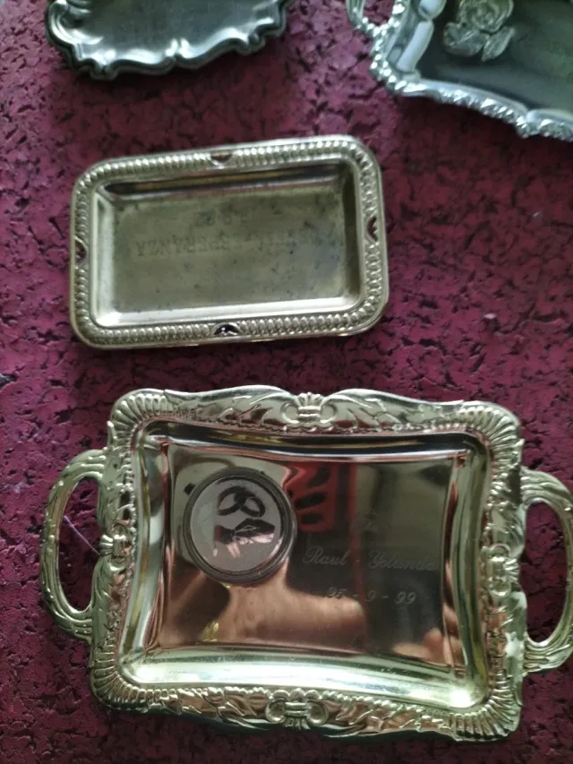 Lote 4 bandejas miniaturas decorativas