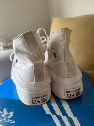 Converse plataforma blancas