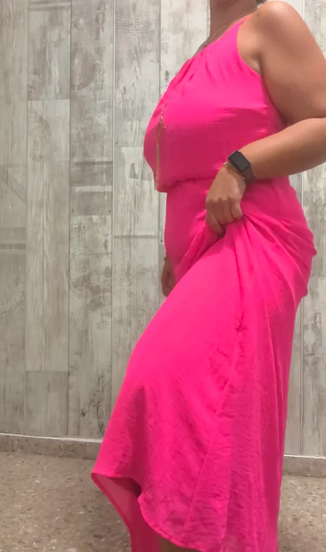 Vestido largo fucsia