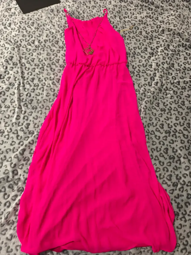 Vestido largo fucsia