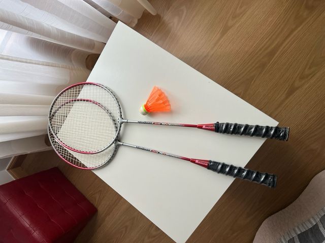Raquetas de bádminton, volante y funda