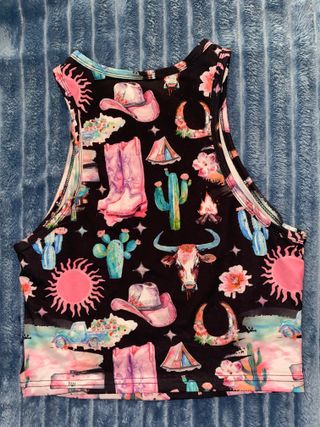 Crop top temático oeste colorido