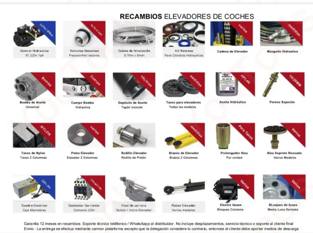 Elevador 2 Columnas 4T Semiautomático robusto