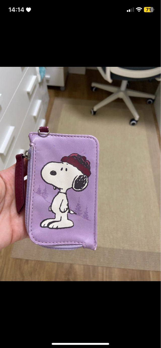 Monedero/tarjetero Snoopy morado