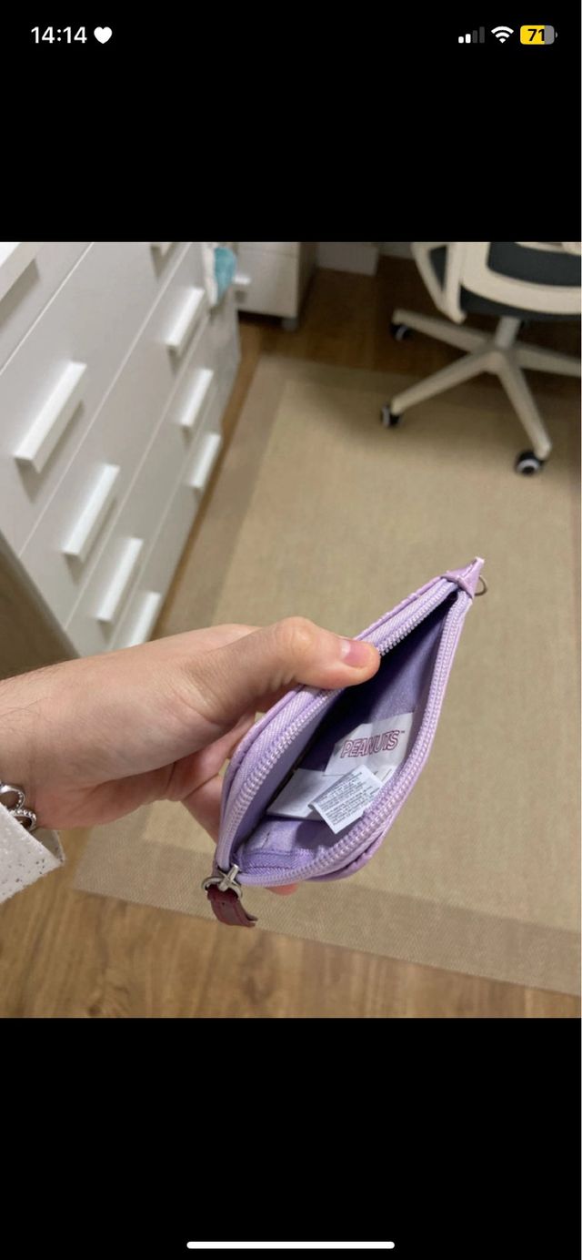 Monedero/tarjetero Snoopy morado