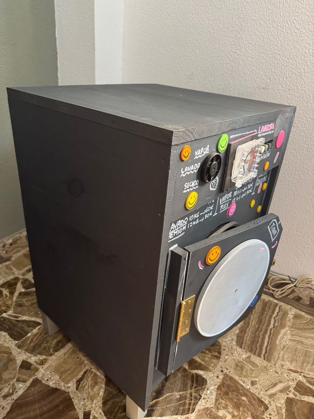 Lavadora de madera artesanal para jugar