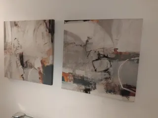 Set di 2 quadri astratti moderni