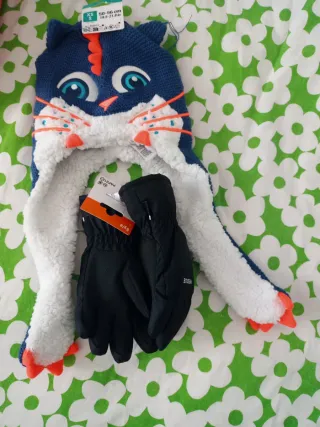 Conjunto Gorro y Guantes Invierno Niña