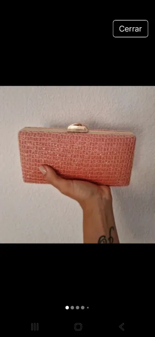 Bolso de fiesta dorado y rosa
