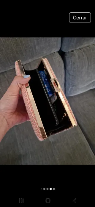 Bolso de fiesta dorado y rosa