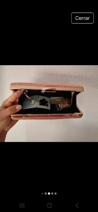 Bolso de fiesta dorado y rosa