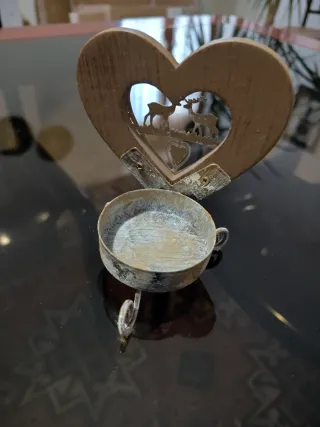 Portacandele a forma di cuore con cervi