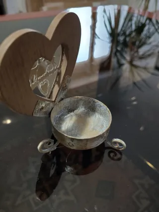 Portacandele a forma di cuore con cervi