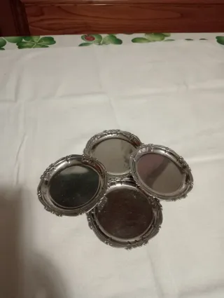 Set 4 Sottobicchieri Acciaio Vintage