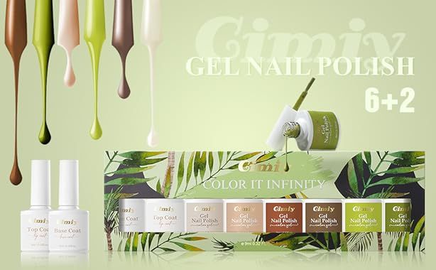 Esmaltes Gimiy Gel 6 Colores + Top Coat