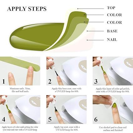 Esmaltes Gimiy Gel 6 Colores + Top Coat