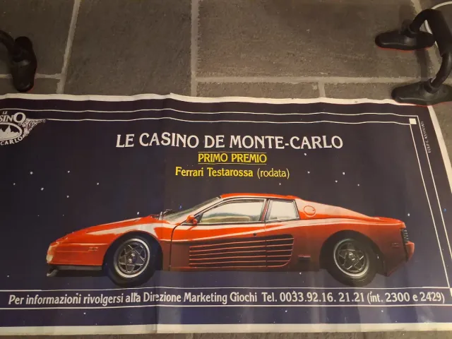 Poster Ferrari Testarossa Le Casino Monte Carlo