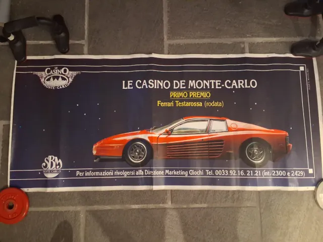 Poster Ferrari Testarossa Le Casino Monte Carlo