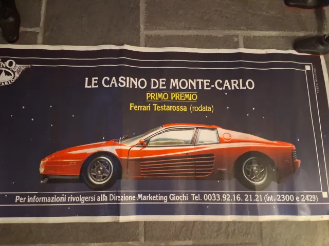 Poster Ferrari Testarossa Le Casino Monte Carlo