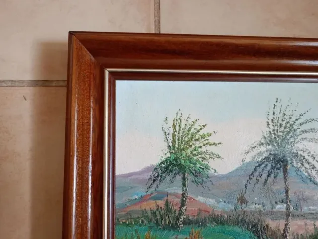 Pintura a óleo emoldurada