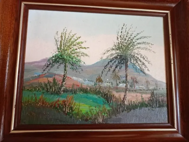 Pintura a óleo emoldurada