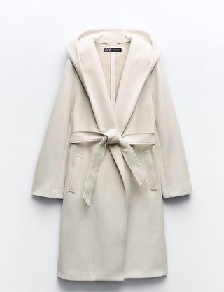 Abrigo Zara Blanco con Capucha