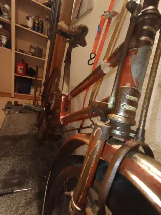 Bicicleta antigua llantas madera carburo 1920/1930